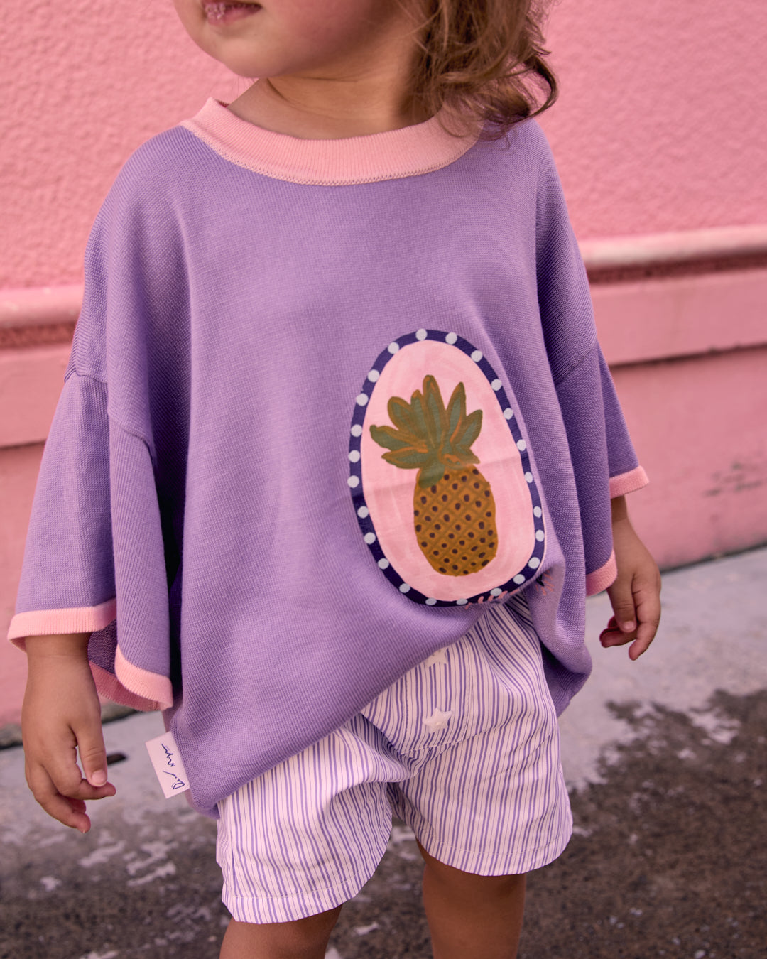 Me Gusta Oversized Tee - Purple/ Baby Pink