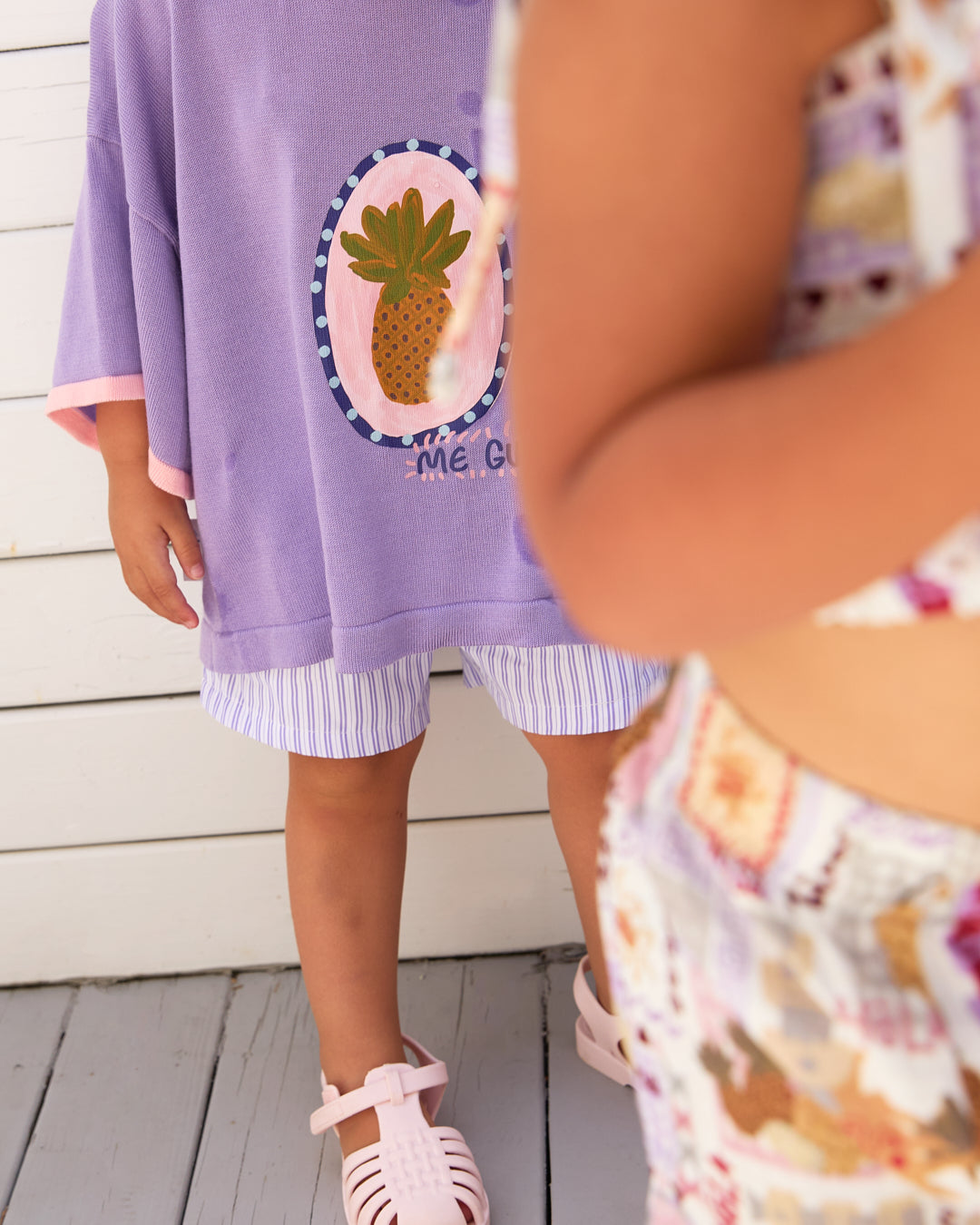 Me Gusta Oversized Tee - Purple/ Baby Pink