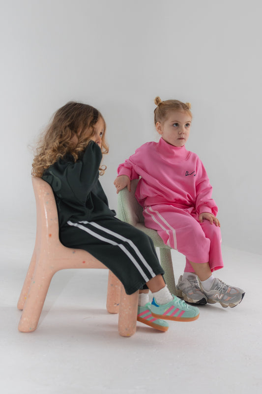Side Stripe Sweat Pants - Forest Green