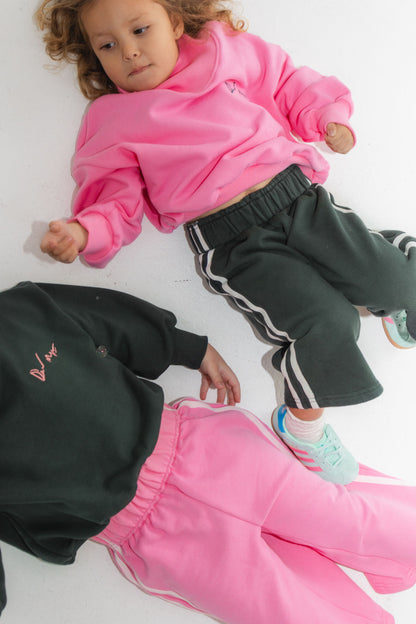 Side Stripe Sweat Pants - Forest Green