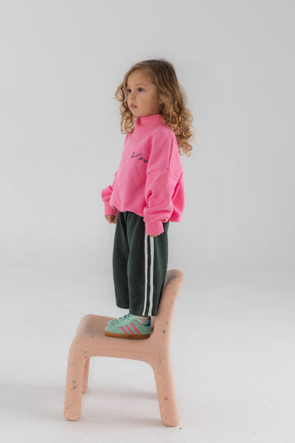 Side Stripe Sweat Pants - Forest Green